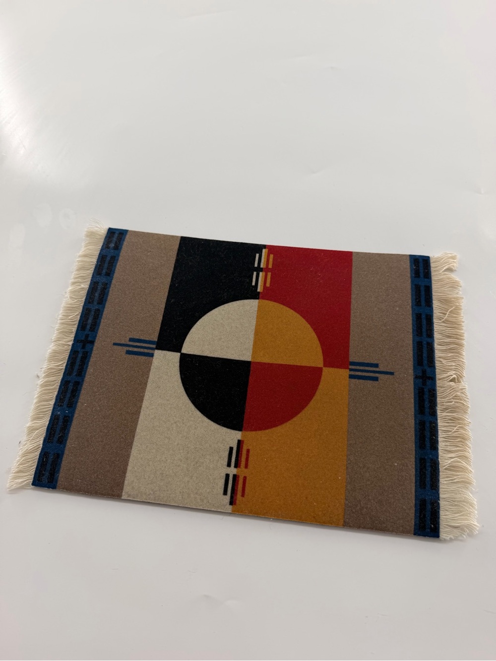 Vintage Mouserug Pendleton Mouse Pad Red Tan Black Aztec Circle of Life Elders